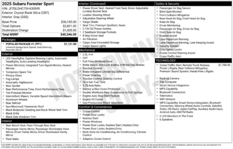 More photos of 2025 Subaru Forester Sport at Zeigler BMW of Kalamazoo, MI