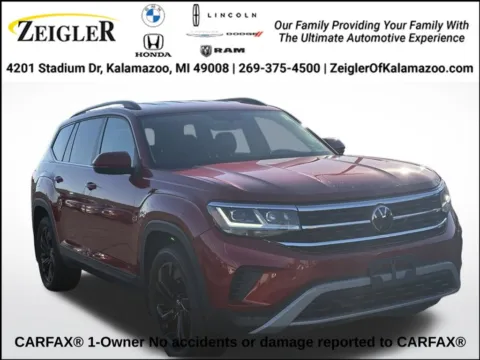 Red 2022 Volkswagen Atlas 3.6L V6 SE w/Technology for sale in Kalamazoo, MI