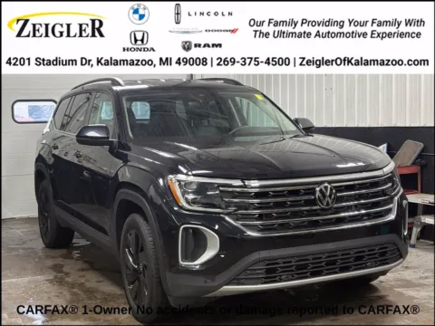 Black 2025 Volkswagen Atlas 2.0T SE w/Technology for sale in Kalamazoo, MI