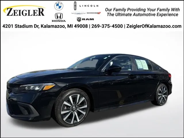 Black 2022 Honda Civic EX for sale in Kalamazoo, MI