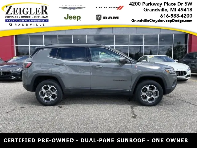 Gray 2022 Jeep Compass Trailhawk for sale in Grandville, MI