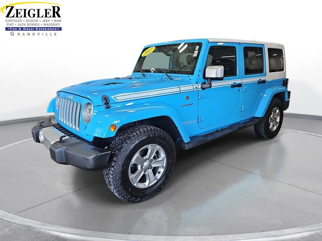 Blue 2017 Jeep Wrangler Unlimited Sahara for sale in Grandville, MI
