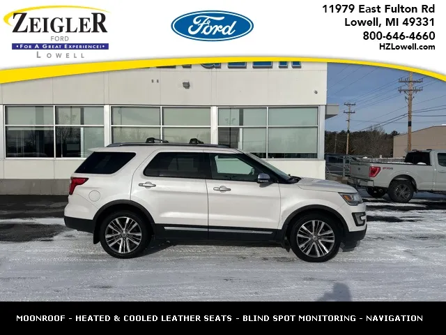 White 2017 Ford Explorer Platinum for sale in Lowell, MI