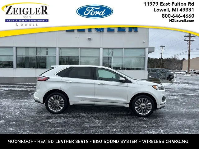White 2022 Ford Edge Titanium for sale in Lowell, MI