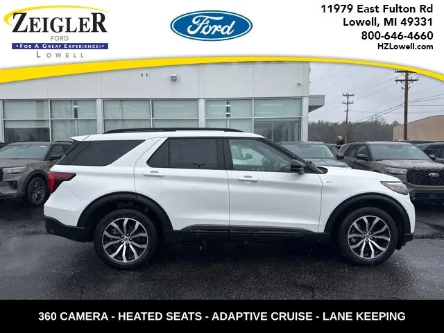 White 2025 Ford Explorer ST-Line for sale in Lowell, MI