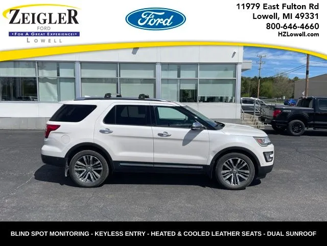 White 2017 Ford Explorer Platinum for sale in Lowell, MI