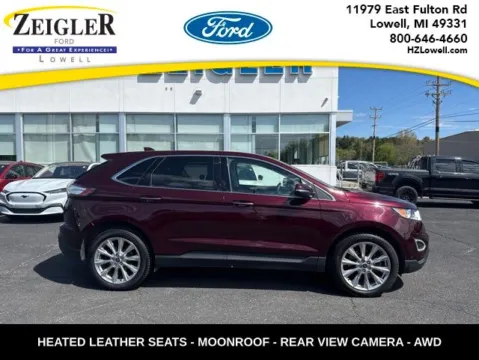 Red 2017 Ford Edge Titanium for sale in Lowell, MI