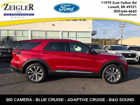 Red 2025 Ford Explorer Platinum for sale in Lowell, MI