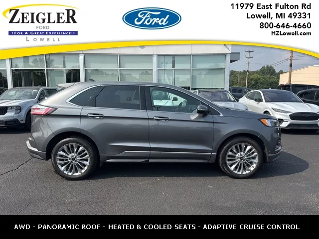 Gray 2022 Ford Edge Titanium for sale in Lowell, MI