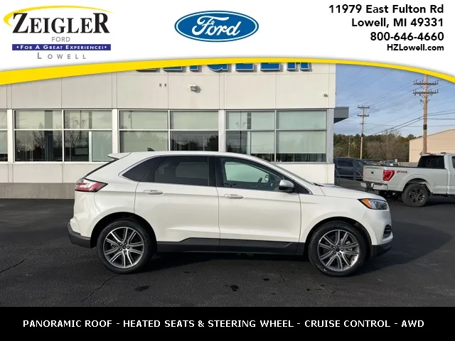 White 2023 Ford Edge Titanium for sale in Lowell, MI