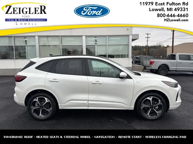 White 2023 Ford Escape Hybrid ST-Line Elite for sale in Lowell, MI