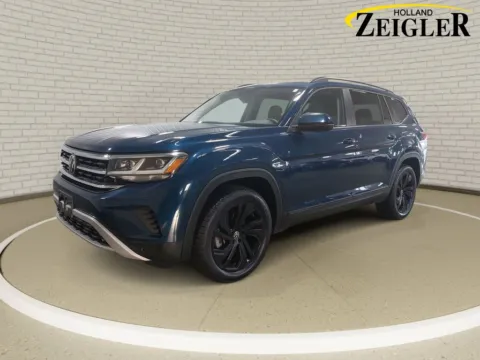 Blue 2022 Volkswagen Atlas 3.6L V6 SE w/Technology for sale in Holland, MI