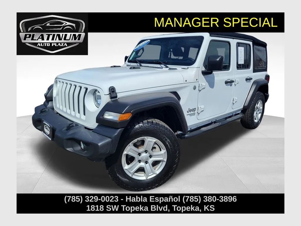 White 2020 Jeep Wrangler Unlimited Sport S for sale in Topeka, KS