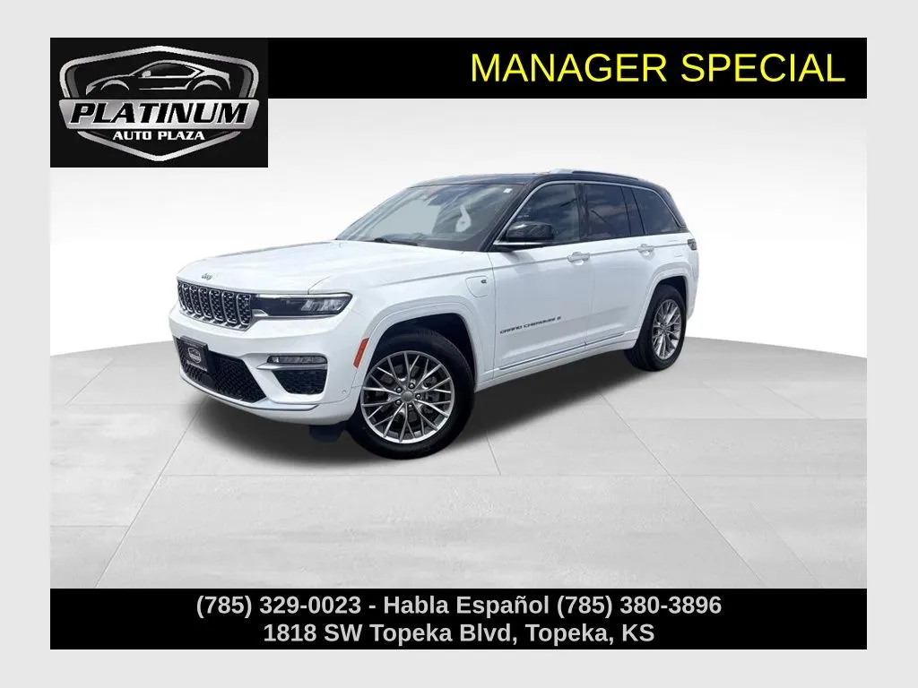 White 2022 Jeep Grand Cherokee Summit 4xe for sale in Topeka, KS