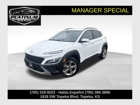 White 2023 Hyundai Kona SEL for sale in Topeka, KS