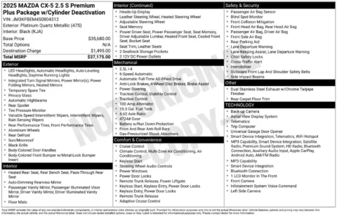 More photos of 2025 Mazda CX-5 2.5 S Premium Plus Package at Platinum Auto Plaza, KS