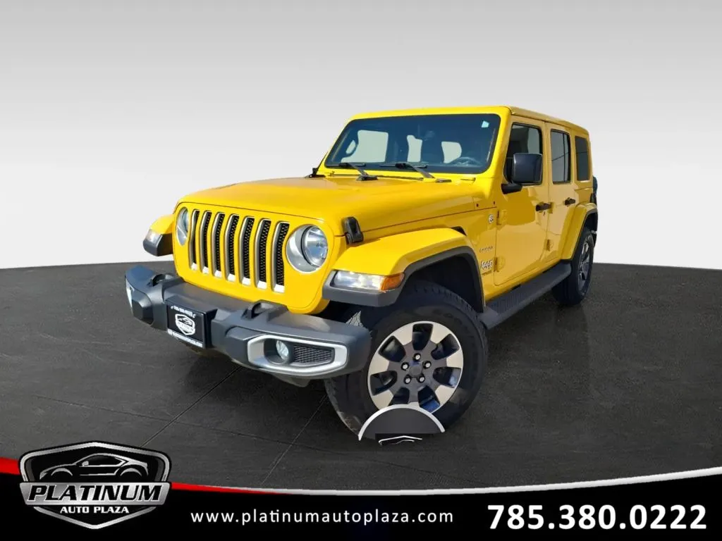 Yellow 2018 Jeep Wrangler Unlimited All New Sahara Sport Utility 4D for sale in Topeka, KS