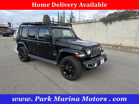 Black 2021 Jeep Wrangler 4xe Unlimited Sahara for sale in Redding, CA