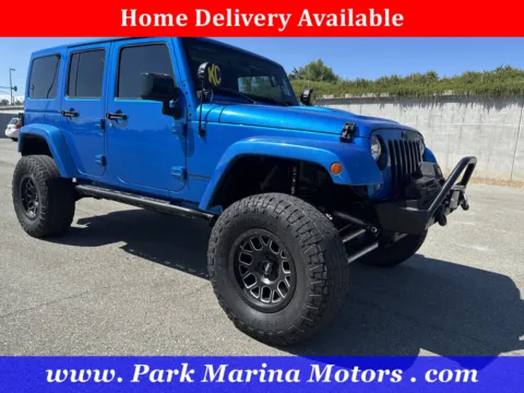 Blue 2015 Jeep Wrangler Unlimited Altitude for sale in Redding, CA