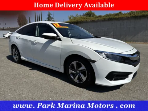 White 2017 Honda Civic Sedan LX for sale in Redding, CA