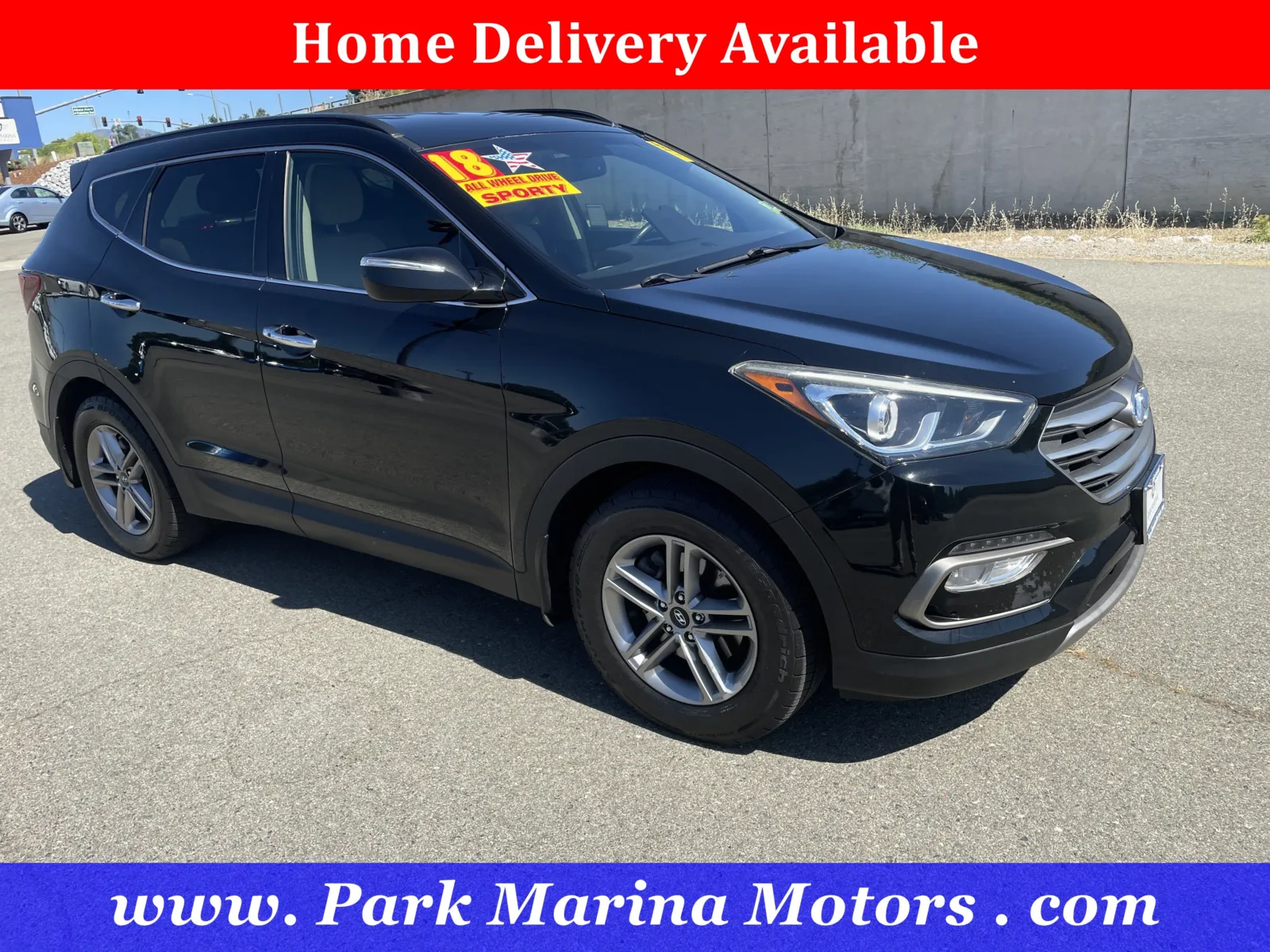 Black 2018 Hyundai Santa Fe Sport 2.4L for sale in Redding, CA