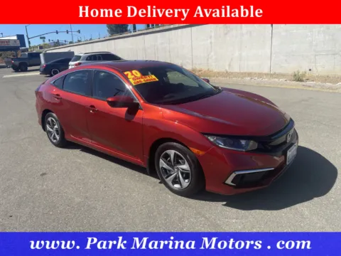 Red 2020 Honda Civic Sedan LX for sale in Redding, CA