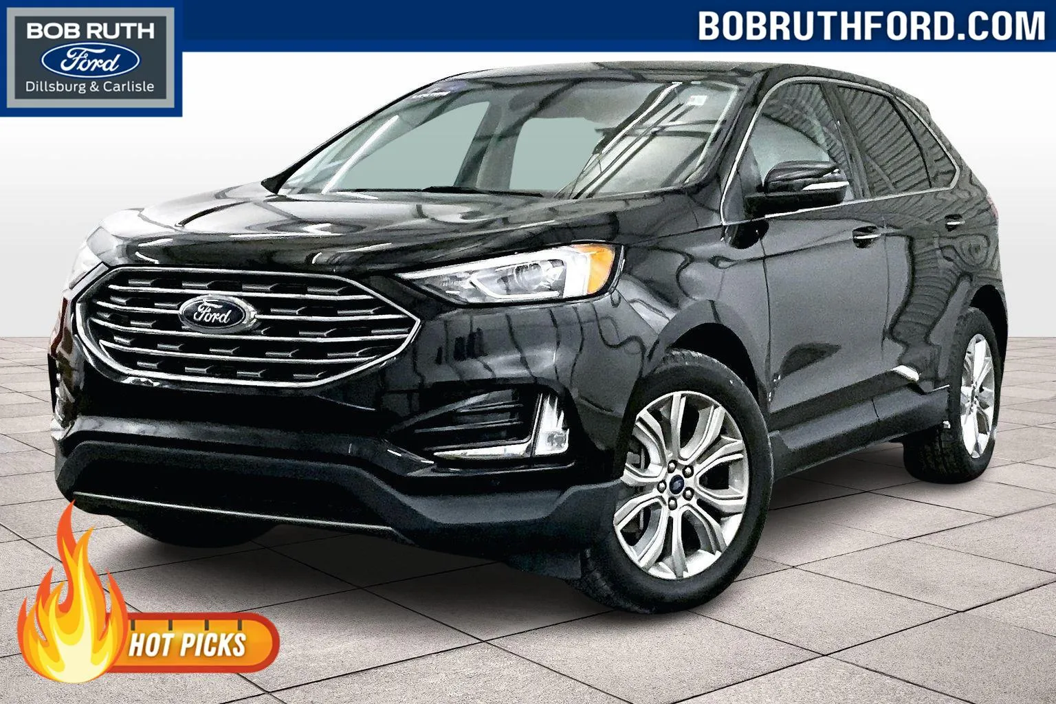 Black 2021 Ford Edge Titanium for sale in Dillsburg, PA