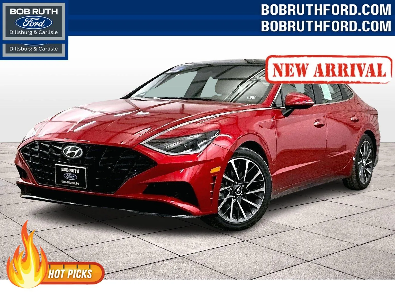 Red 2021 Hyundai Sonata Limited for sale in Dillsburg, PA