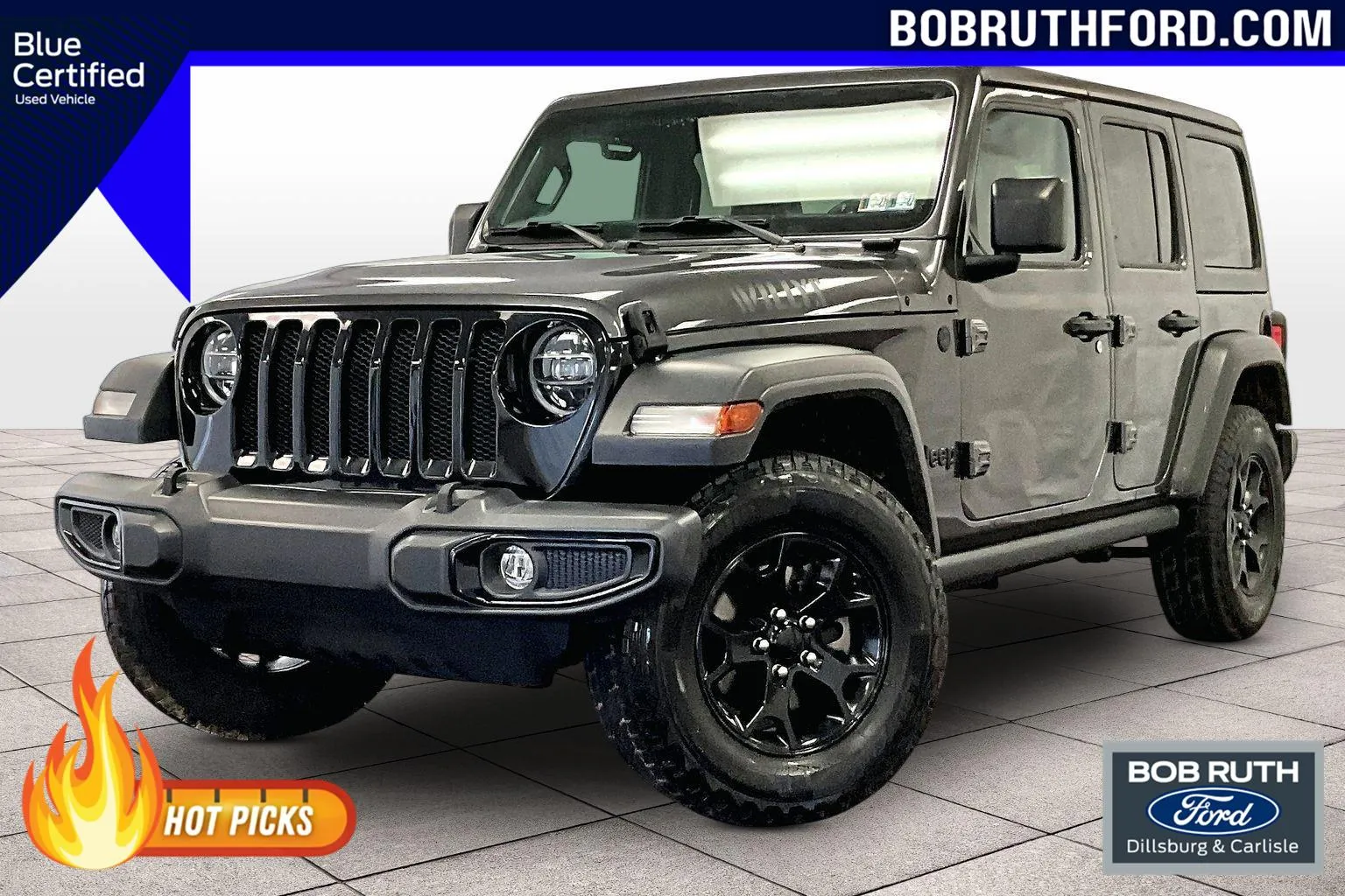Gray 2021 Jeep Wrangler Unlimited Willys for sale in Dillsburg, PA