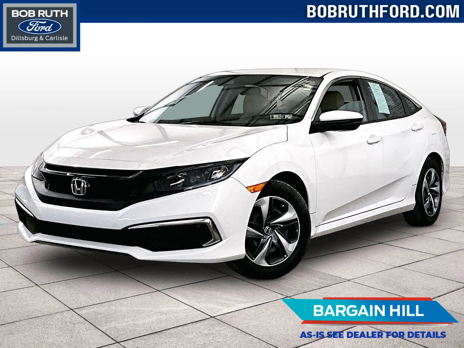 White 2021 Honda Civic Sedan LX for sale in Dillsburg, PA