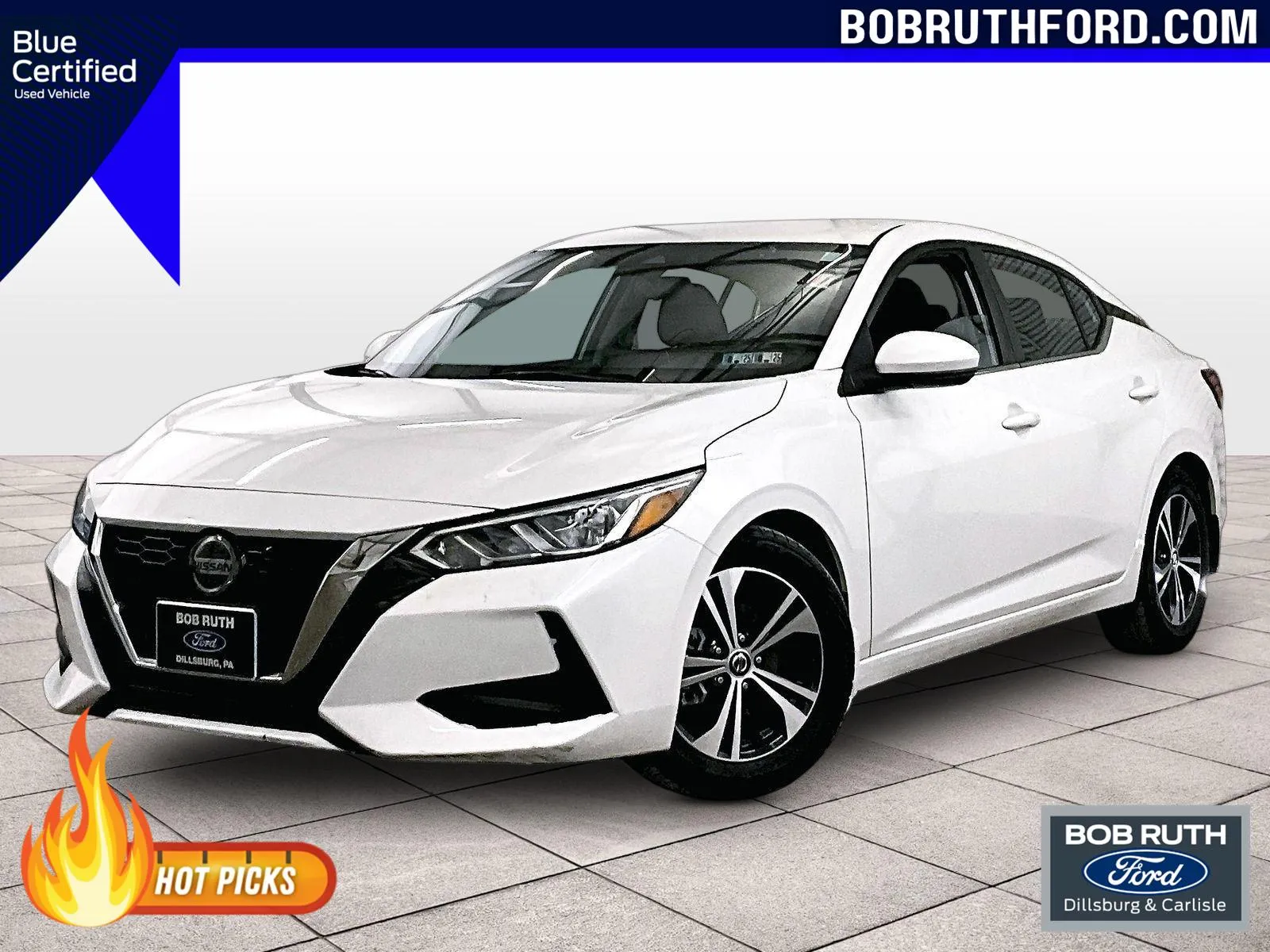 White 2020 Nissan Sentra SV for sale in Dillsburg, PA