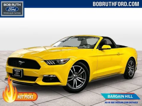 Yellow 2015 Ford Mustang EcoBoost Premium for sale in Dillsburg, PA