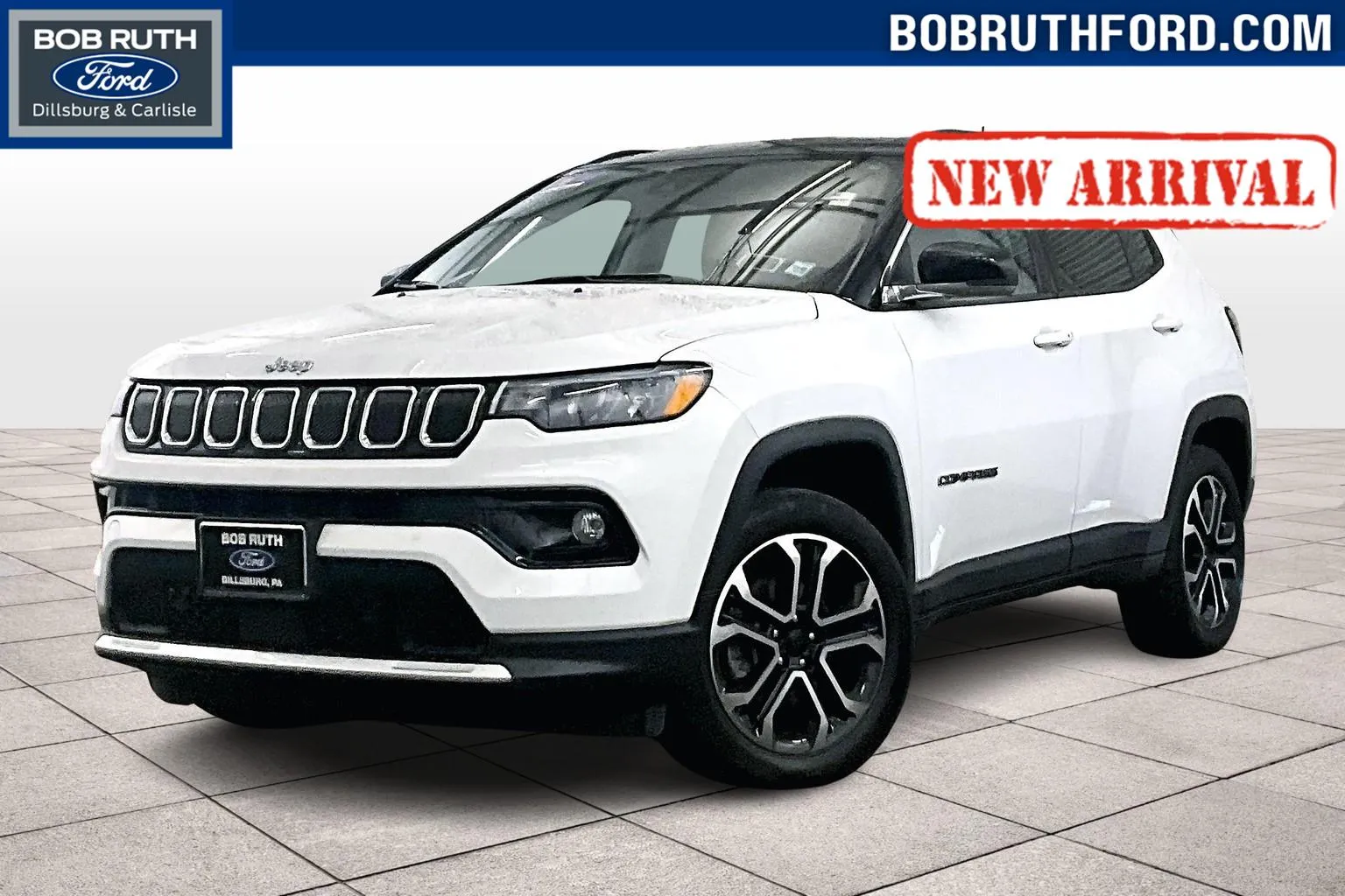 White 2022 Jeep Compass Limited for sale in Dillsburg, PA