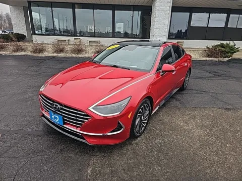 Red 2021 Hyundai Sonata Hybrid Limited for sale in Muncie, IN