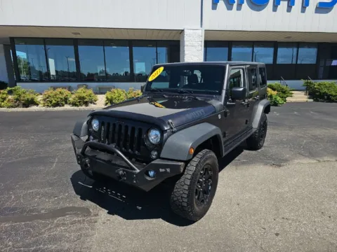 Gray 2017 Jeep Wrangler Unlimited Willys for sale in Muncie, IN