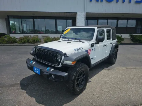 White 2024 Jeep Wrangler Willys 4xe for sale in Muncie, IN