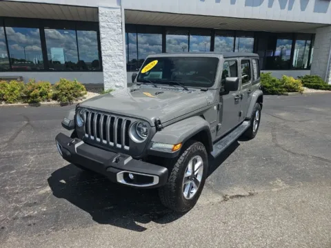 Gray 2020 Jeep Wrangler Unlimited Sahara for sale in Muncie, IN