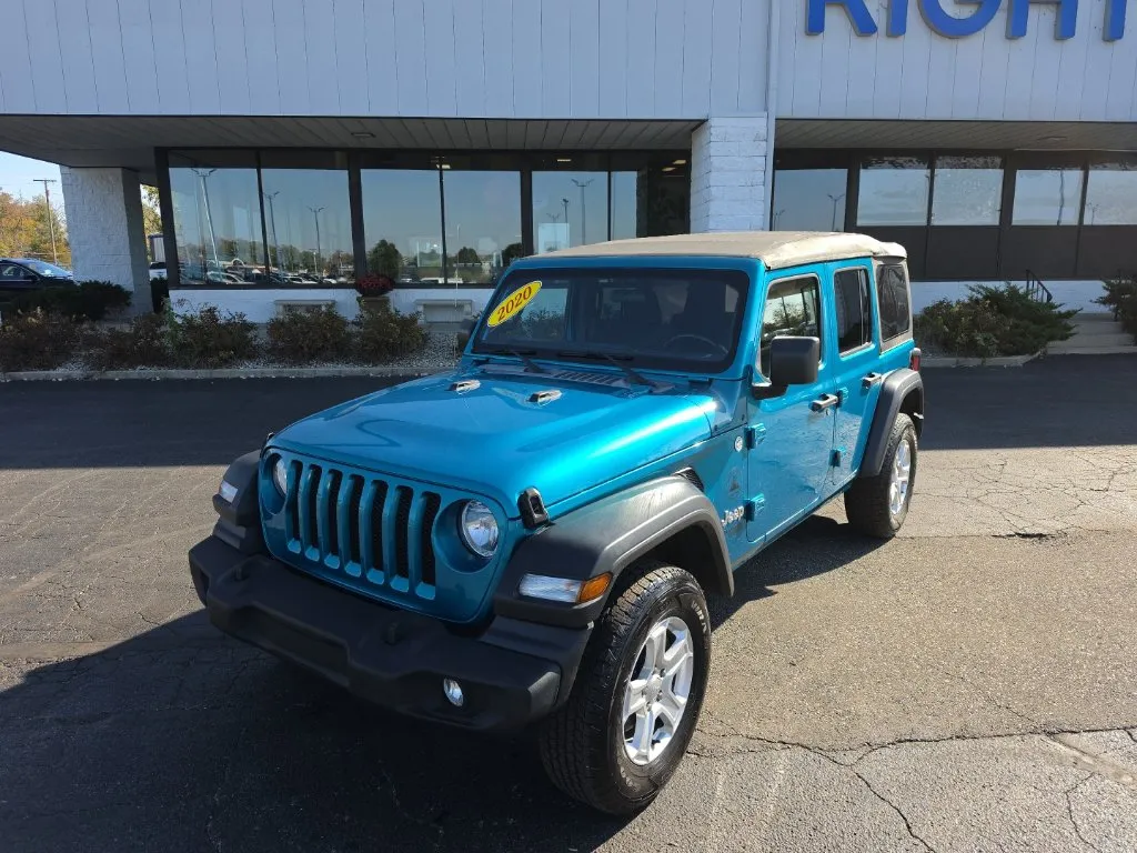 Blue 2020 Jeep Wrangler Unlimited Sport S for sale in Muncie, IN
