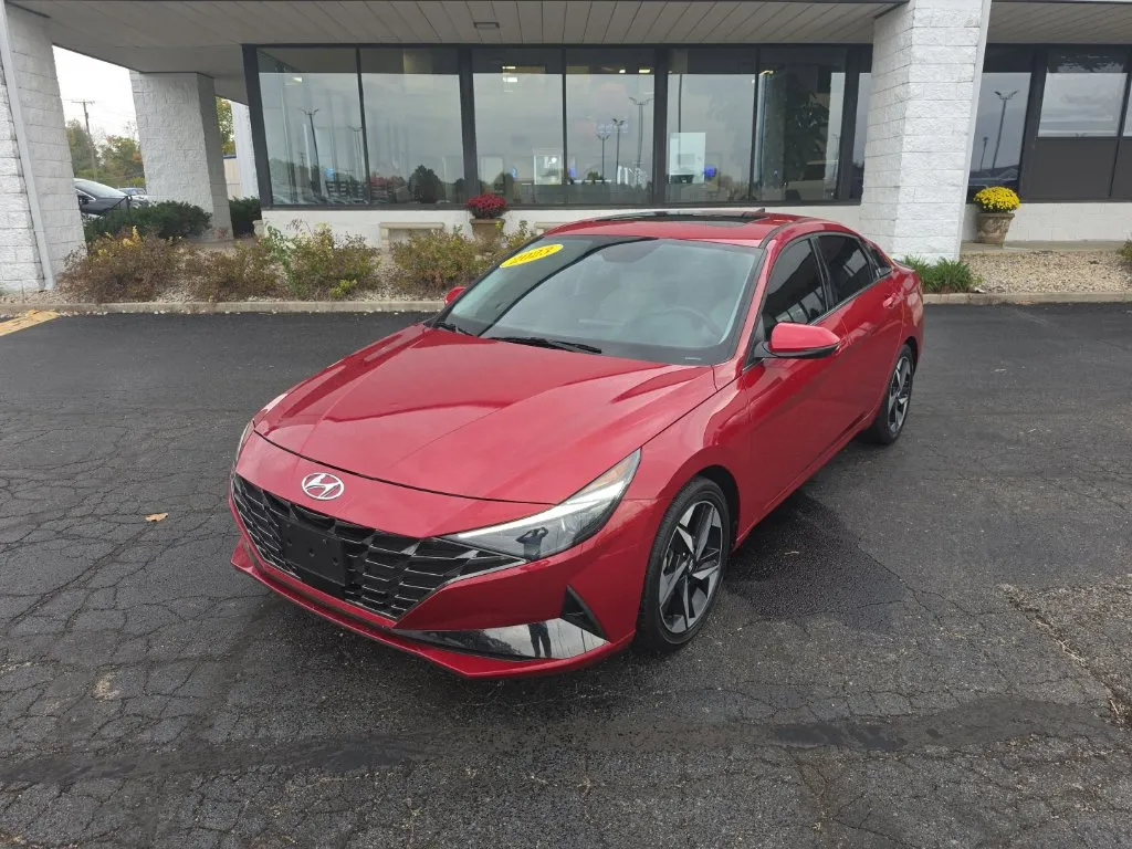 Red 2023 Hyundai Elantra Hybrid Limited for sale in Muncie, IN