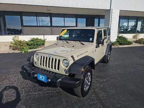 Beige 2017 Jeep Wrangler Unlimited Rubicon for sale in Muncie, IN