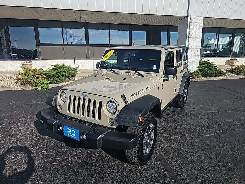 Beige 2017 Jeep Wrangler Unlimited Rubicon for sale in Muncie, IN