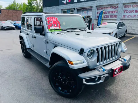 Photos of 2023 JEEP WRANGLER SAHARA 4XE for sale in Merrillville, IN at Ride Time Auto Finance Broadway