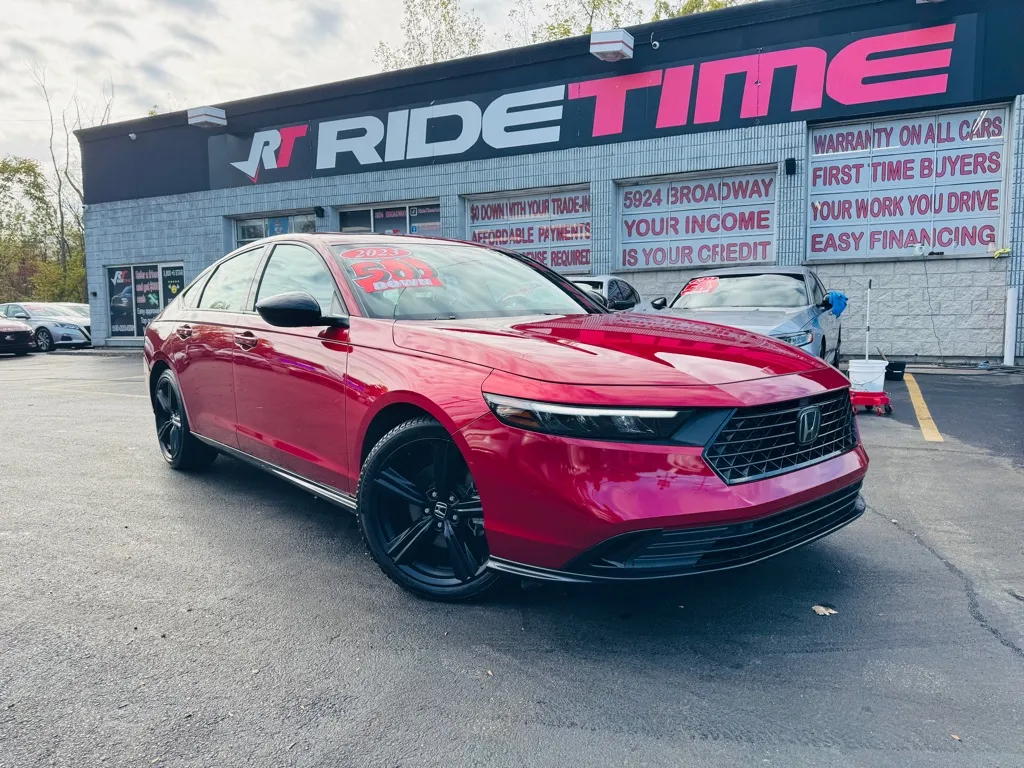 Red 2023 HONDA ACCORD HYBRID SPORT-L for sale in Merrillville, IN