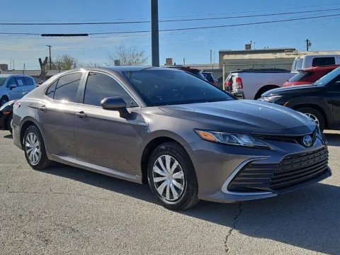 Gray 2021 Toyota Camry Hybrid LE for sale in El Paso, TX
