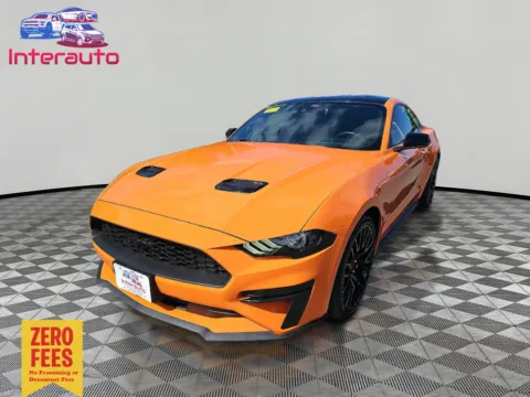 Orange 2021 Ford Mustang EcoBoost Premium Coupe 2D for sale in Plainville, MA