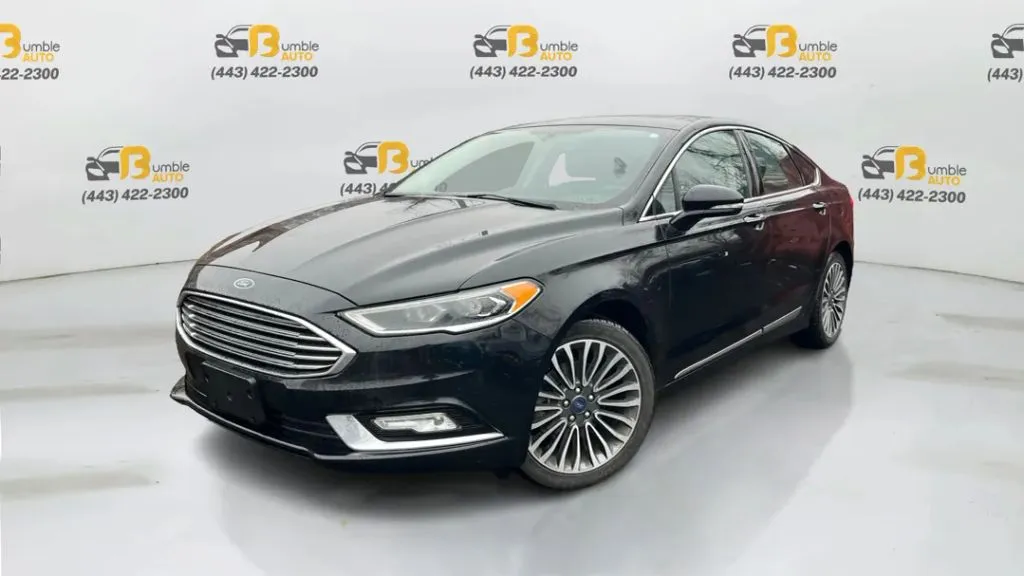 Black 2018 Ford Fusion Titanium Sedan 4D for sale in Elkridge, MD
