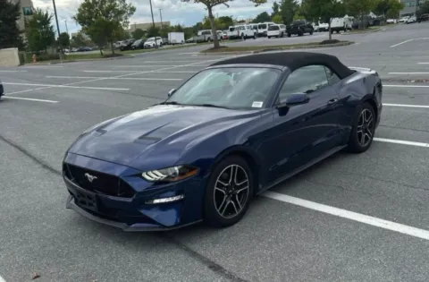 Blue 2018 Ford Mustang EcoBoost Premium Convertible 2D for sale in Elkridge, MD