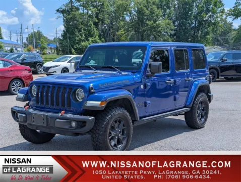 Blue 2018 Jeep Wrangler Unlimited Sahara for sale in LaGrange, GA