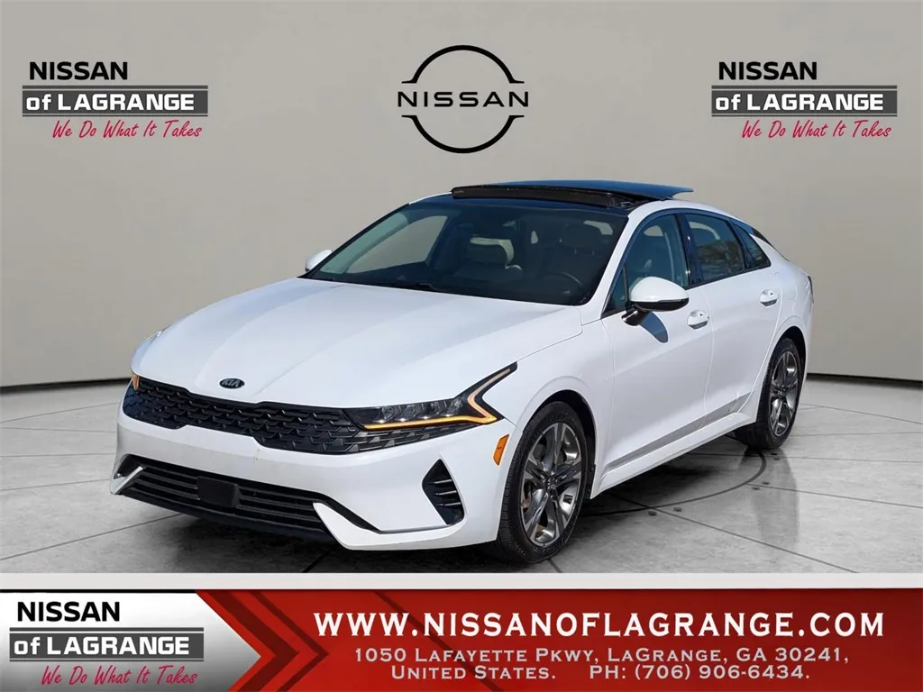 White 2021 Kia K5 EX for sale in LaGrange, GA