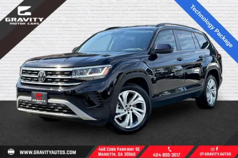 Black 2022 Volkswagen Atlas 2.0T SE w/Technology for sale in Marietta, GA